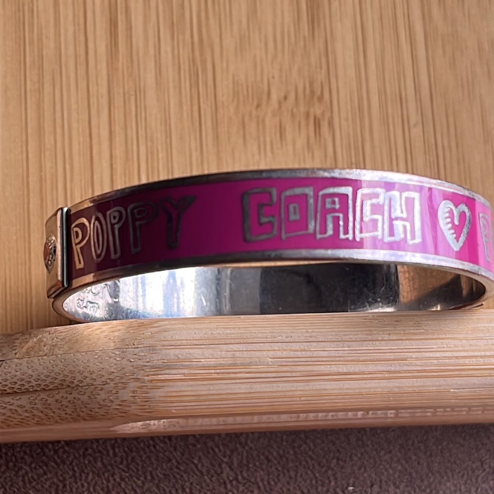 Coach Poppy Pink and Silver Bracelet